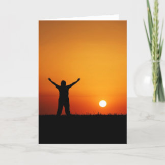 Tarjeta de saludo de adoración del atardecer