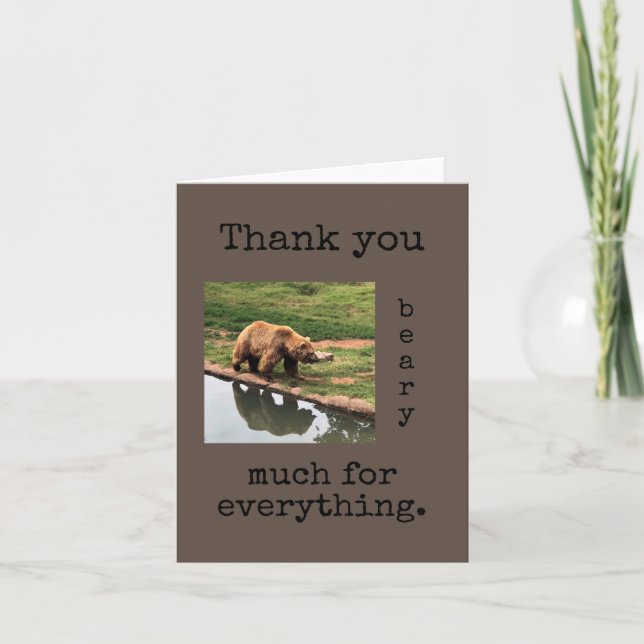 Tarjeta de saludo de agradecimiento a Beary (Anverso)