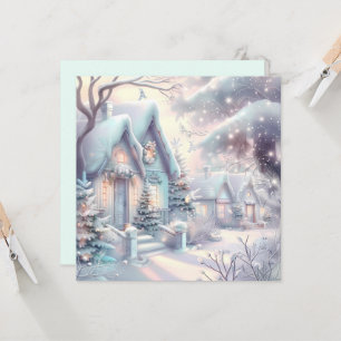 Tarjeta de saludo de aldea para Navidades de ensue