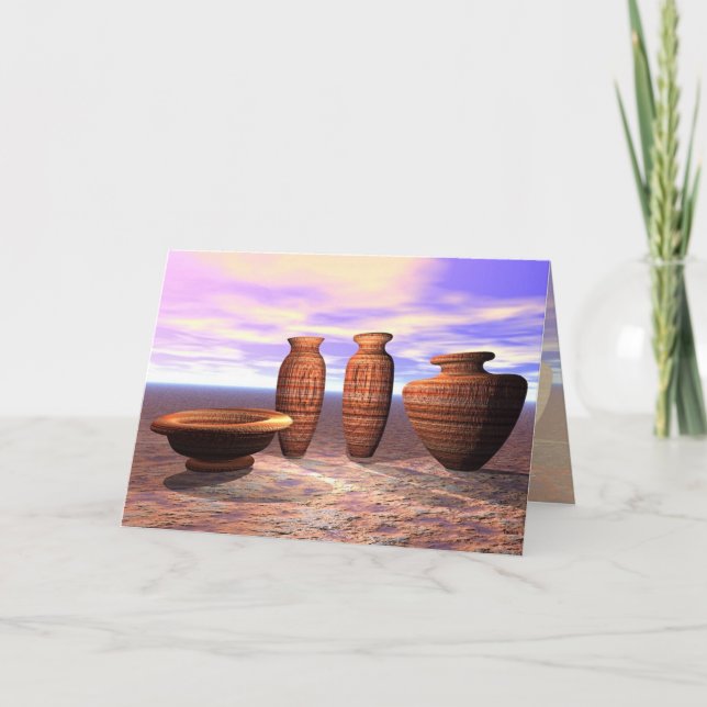 Tarjeta de saludo de alfarería (Anverso)