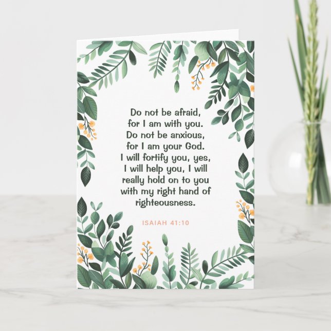 Tarjeta de saludo de aliento JW Isaiah 41:10 (Anverso)