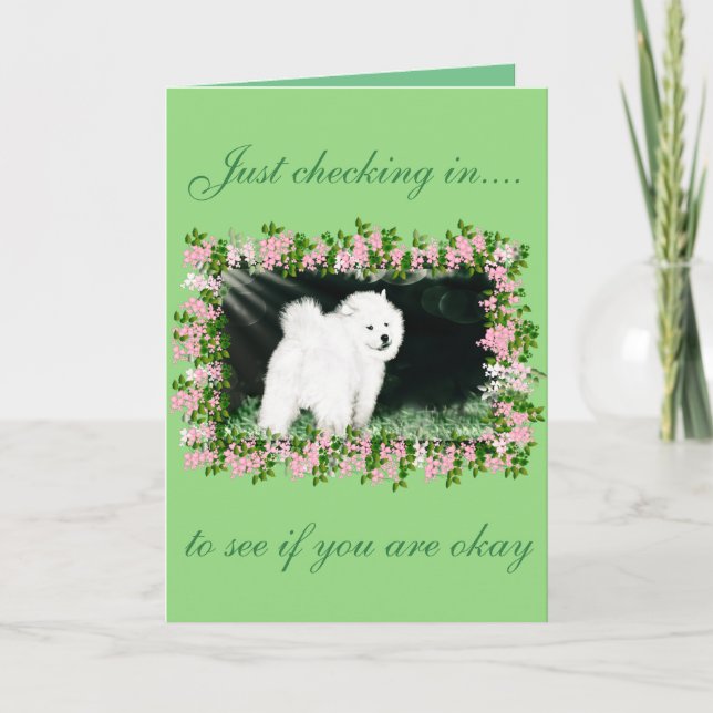 Tarjeta de saludo de aliento samoyed;Diseños de Le (Anverso)