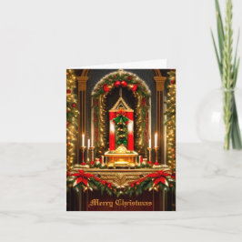 Tarjeta de saludo de Altar de la Iglesia navidad