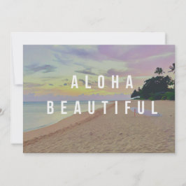 Tarjeta de saludo de amanecer hawaiano Aloha Hermo