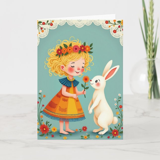 Tarjeta de saludo de amiga flor (Anverso)