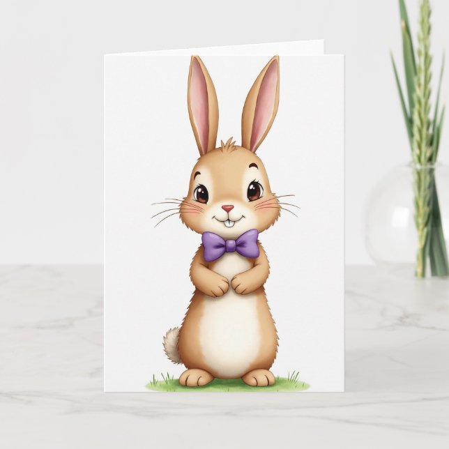 Tarjeta de saludo de amigo conejo (Anverso)