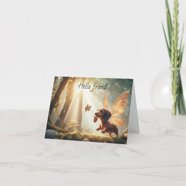 Tarjeta de saludo de Amigo de Dachshund (Anverso)