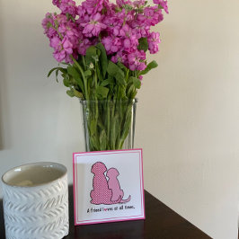 Tarjeta de saludo de amistad Perros rosados