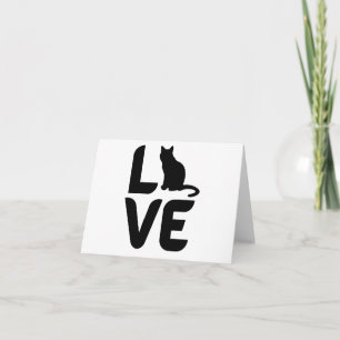 Tarjeta de saludo de amor con gato – Tarjeta en bl