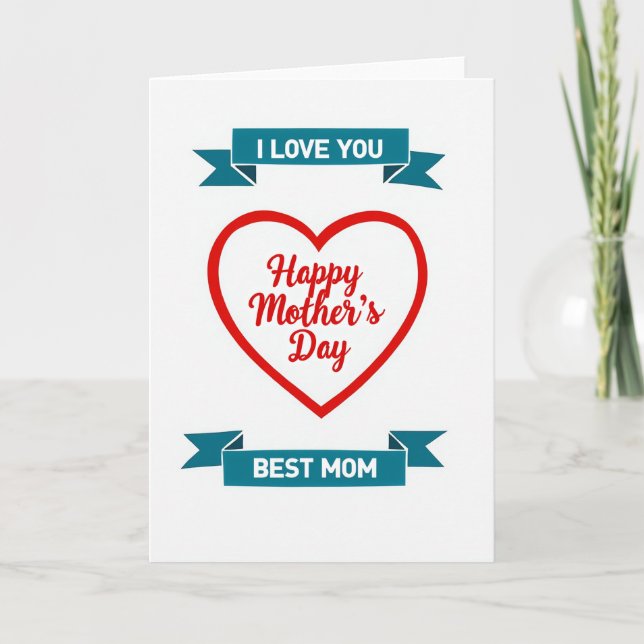 Tarjeta de saludo de amor de corazón rojo (Anverso)
