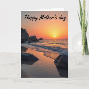 Tarjeta de saludo de amor de madre al atardecer