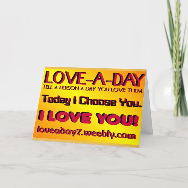 Tarjeta de saludo de Amor de un Día (Anverso)