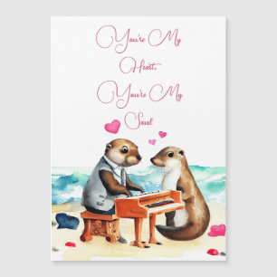 Tarjeta de saludo de amor Otter Couple Love