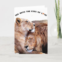 Tarjeta de saludo de amor (par de leones)