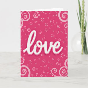 Tarjeta de saludo de amor rosa
