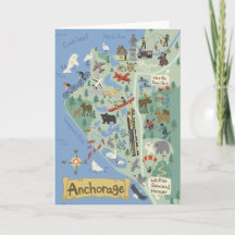 Tarjeta de saludo de Anchorage Map