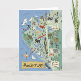 Tarjeta de saludo de Anchorage Map