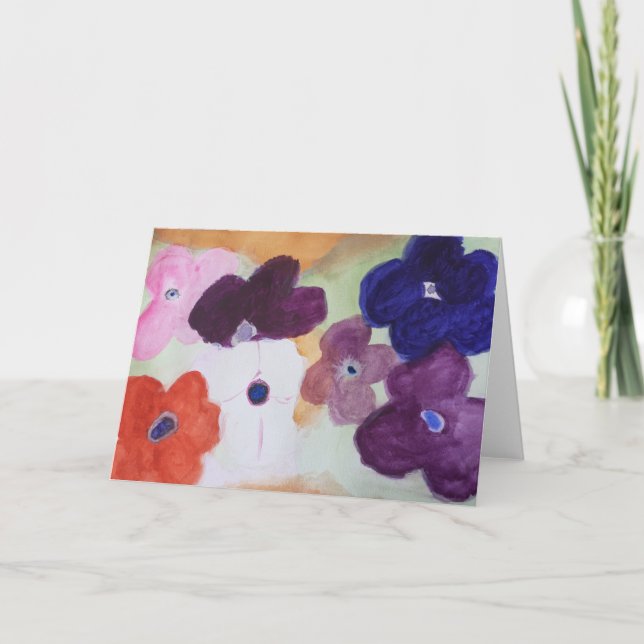 Tarjeta de saludo de Anemones de Primavera (Anverso)