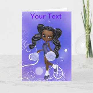 Tarjeta de saludo de animador afroamericano bonito