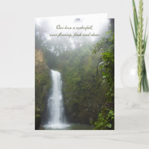 Tarjeta de saludo de aniversario de cascada