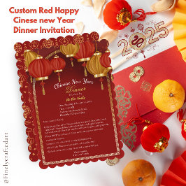 Tarjeta de saludo de Año Nuevo Chino Feliz para el