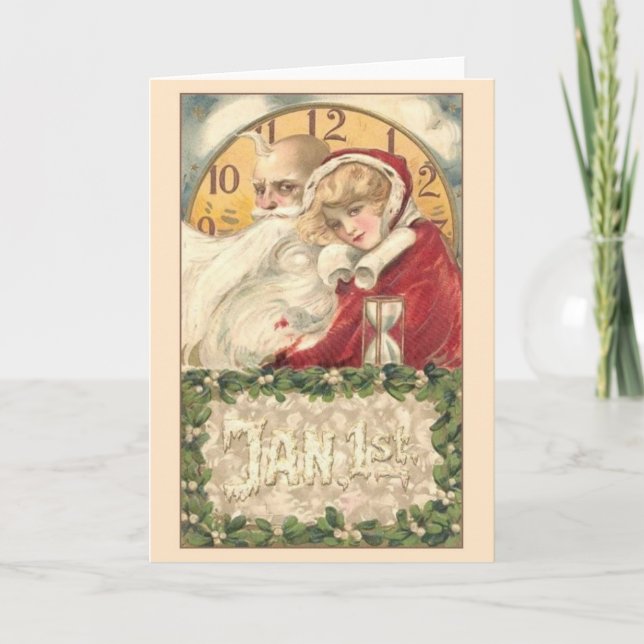 Tarjeta de saludo de Año Nuevo para padre victoria (Anverso)