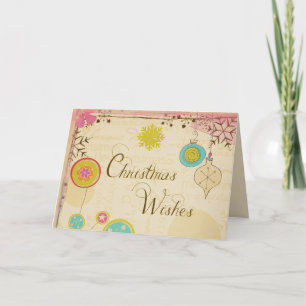 Tarjeta de saludo de antiguos Navidades de tipogra