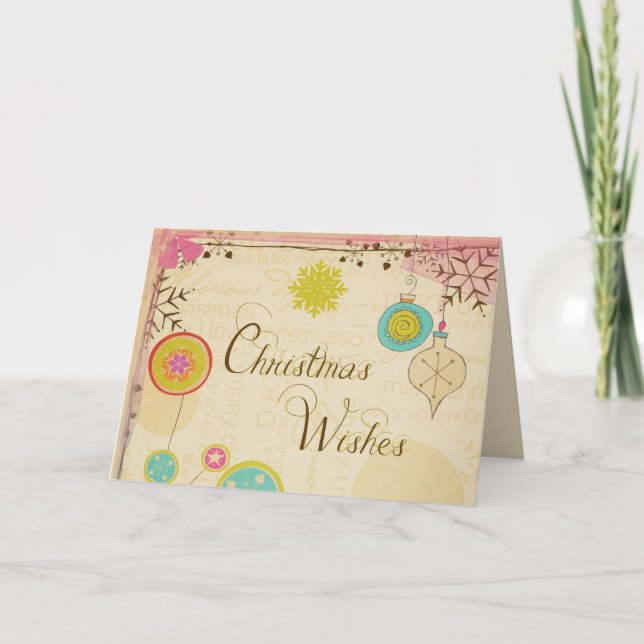 Tarjeta de saludo de antiguos Navidades de tipogra (Anverso)