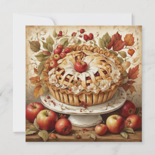 Tarjeta de saludo de Apple Pie de otoño