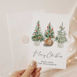 Tarjeta de saludo de árbol de Navidad moderna
