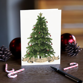 Tarjeta de saludo de árbol de navidad personalizad