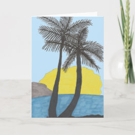 Tarjeta de saludo de árbol de palmera de apertura
