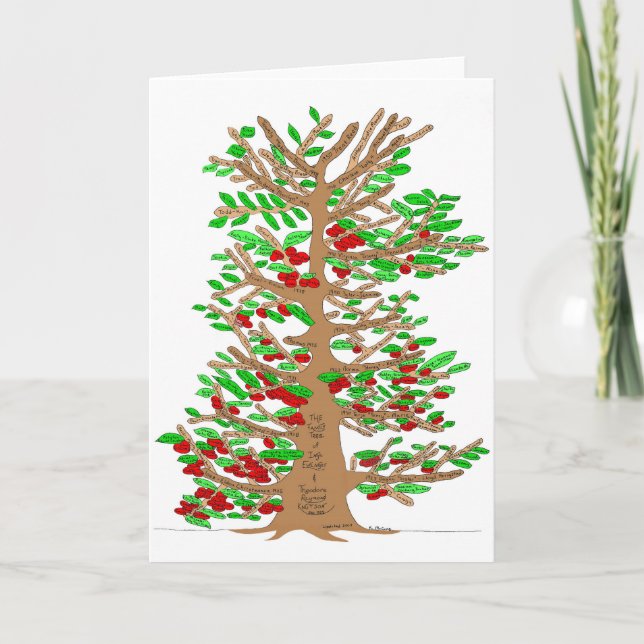 Tarjeta de saludo de árbol familiar Ted e Inga Knu (Anverso)