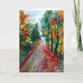 Tarjeta de saludo de Arte de acuarela de otoño