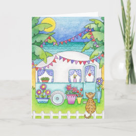 Tarjeta de saludo de arte de caravana