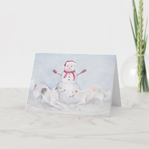 Tarjeta de saludo de arte de perro lobo ruso Borzo