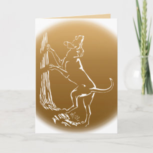 Tarjeta de saludo de arte de perro personalizada H