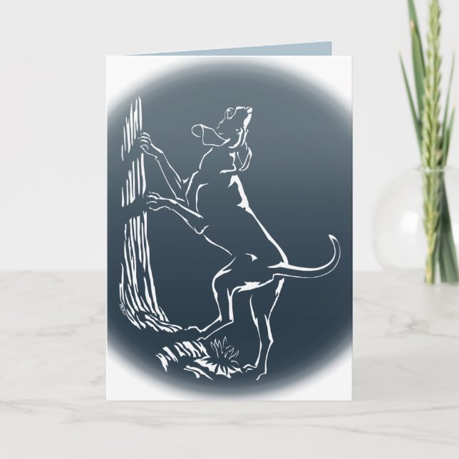 Tarjeta de saludo de arte de perro personalizada H (Anverso)