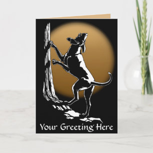 Tarjeta de saludo de arte de perro personalizada H