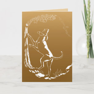 Tarjeta de saludo de arte de perro personalizada H
