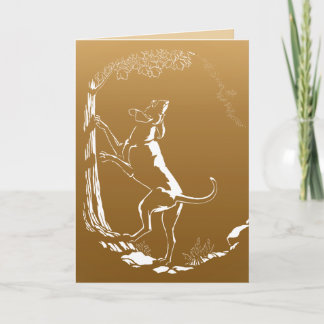 Tarjeta de saludo de arte de perro personalizada H