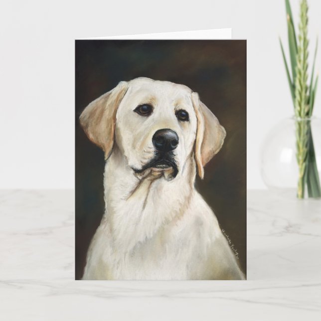Tarjeta de saludo de arte de perro recuperadora de (Anverso)