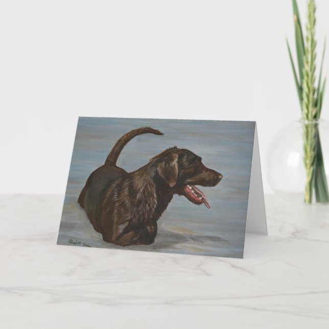 Tarjeta de saludo de arte de perro recuperadora de (Anverso)