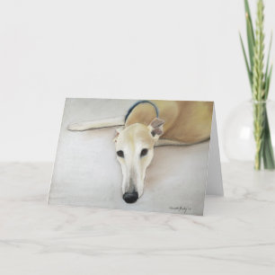 Tarjeta de saludo de arte de perro "Tan Greyhond"
