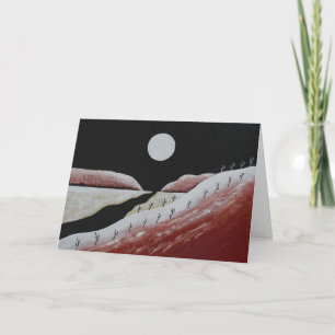 Tarjeta de saludo de arte folclórico del desierto