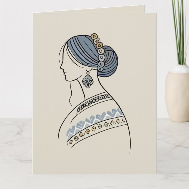 Tarjeta de saludo de arte folclórico ucraniano (Anverso)