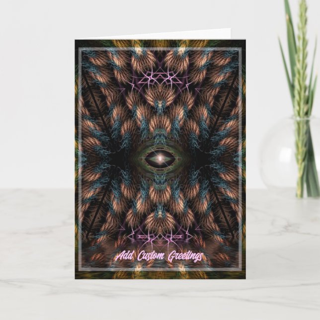 Tarjeta de saludo de arte fractal de tercer ojo (Anverso)