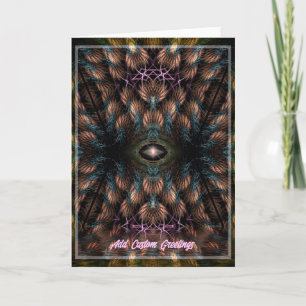 Tarjeta de saludo de arte fractal de tercer ojo
