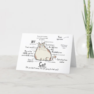 Tarjeta de saludo de arte Gato Wordy