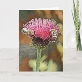 Tarjeta de saludo de arte Honey Bees Pastel